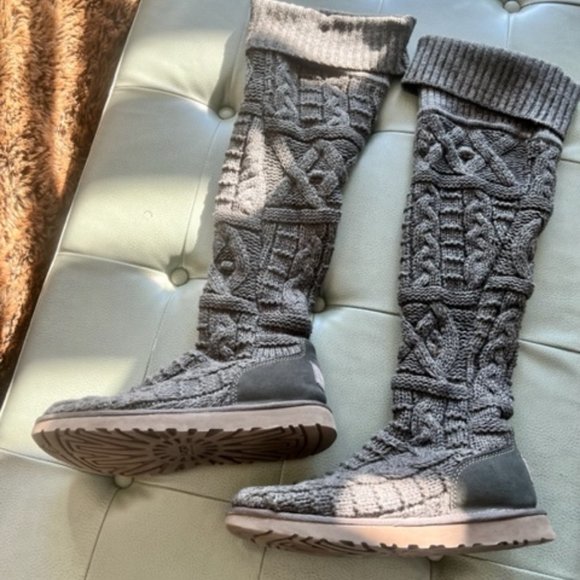 UGG Shoes - UGG Charcoal Grey Knee high sweater boots